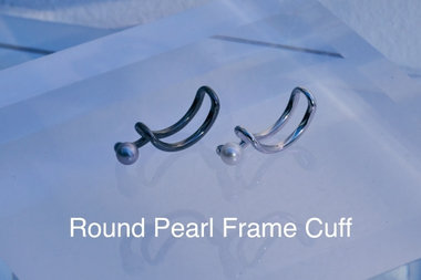 Round Pearl Frame Cuff